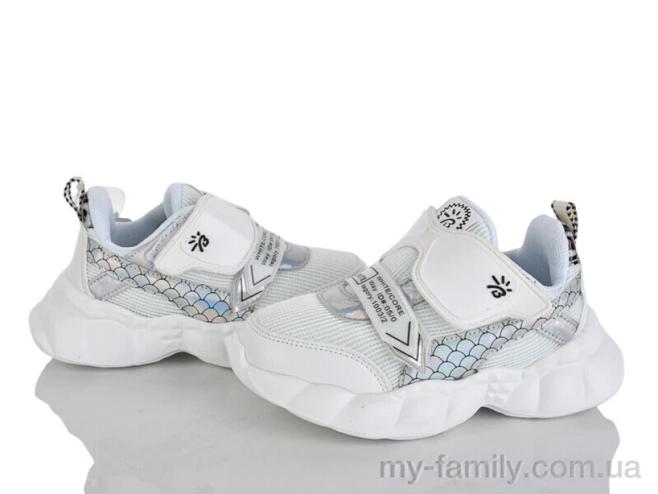 Кросівки штучна шкіра-текстиль білий діти дівчинка, Дитячі кросівки оптом