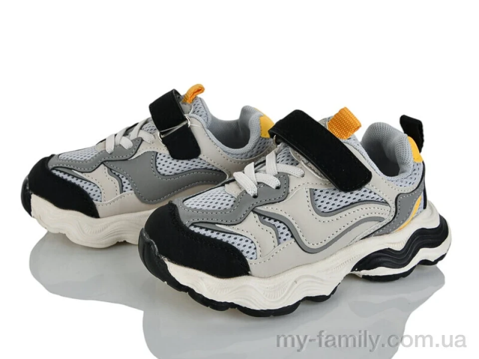 Кросівки штучна шкіра-текстиль сірий діти унісекс, Дитячі кросівки оптом