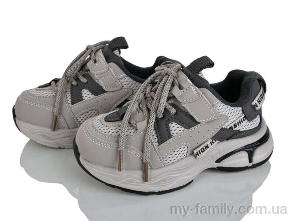 Кросівки штучна шкіра-текстиль сірий діти унісекс, Дитячі кросівки оптом