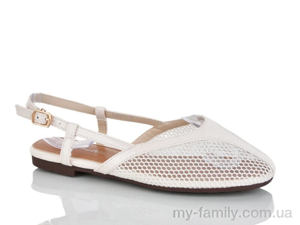 Босоніжки штучний лак-текстиль бежевий жінки -, Жіночі босоніжки оптом