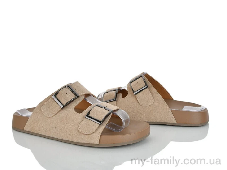 Шльопанці штучна замша бежевий жінки -, Жіночі шльопанці оптом