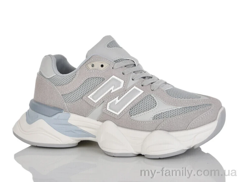 Кросівки штучна замша-текстиль сірий жінки -, Жіночі кросівки оптом