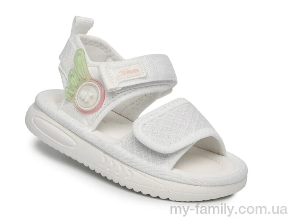 Босоніжки штучна шкіра-текстиль білий діти дівчинка, Взуття оптом діти