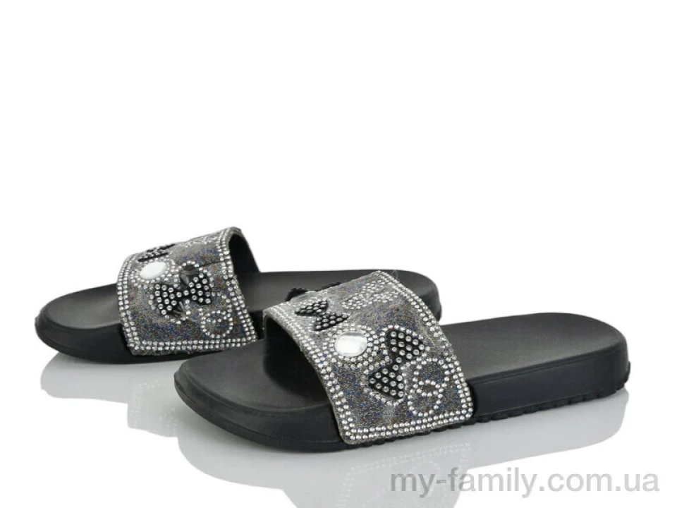 Шльопанці штучний матеріал чорний діти дівчинка, Дитячі шльопанці оптом