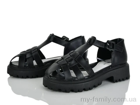 Босоножки искусственная кожа черный дети девочка, Взуття оптом дети