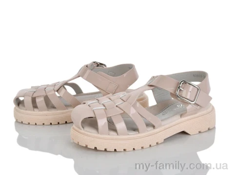 Босоножки искусственный лак бежевый дети девочка, Взуття оптом дети