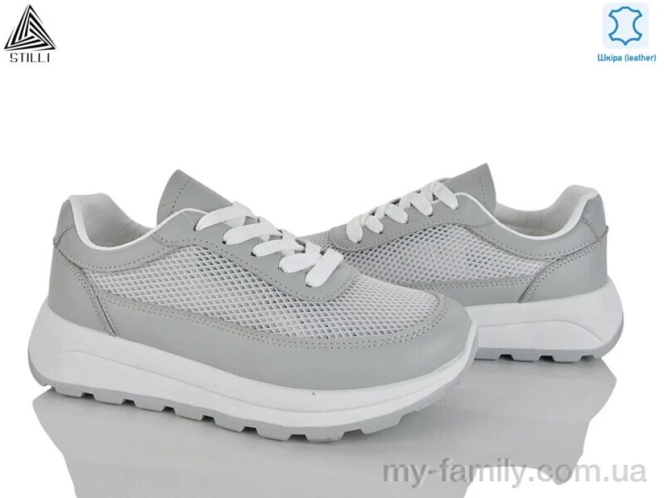 Кросівки натуральна шкіра-текстиль сірий жінки -, Жіночі кросівки оптом