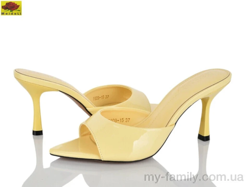 Шльопанці штучний лак жовтий жінки -, Жіночі шльопанці оптом