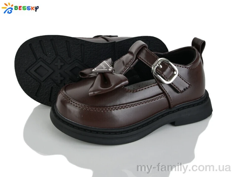 Туфлі штучна шкіра коричневий діти дівчинка, Дитячі туфлі оптом