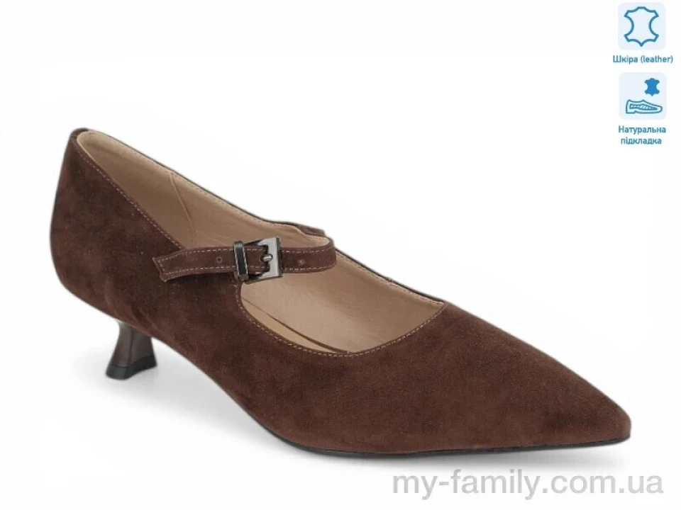 Туфлі натуральна шкіра коричневий жінки -, Туфлі жіночі оптом