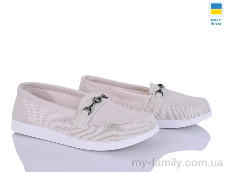 Туфлі штучна шкіра-текстиль бежевий жінки -, Туфлі жіночі оптом