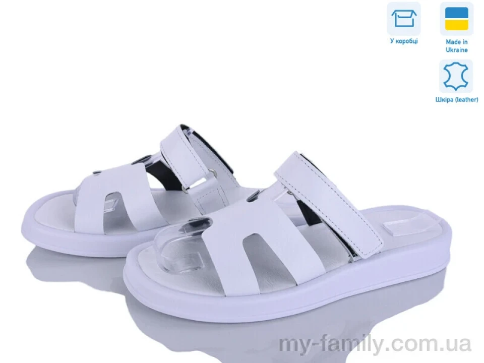 Шльопанці натуральна шкіра білий жінки -, Жіночі шльопанці оптом