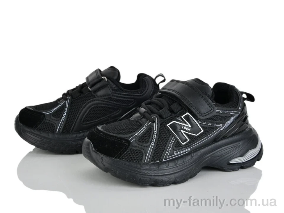 Кросівки штучна шкіра-текстиль чорний діти унісекс, Дитячі кросівки оптом