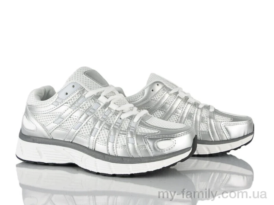 Кросівки штучна шкіра-текстиль срібний жінки -, Жіночі кросівки оптом