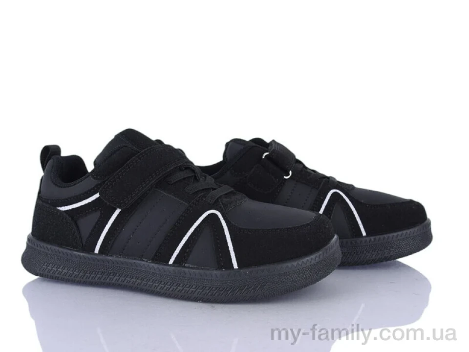 Кросівки штучна шкіра-штучна замша чорний діти хлопчик, Дитячі кросівки оптом