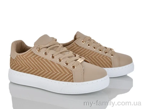 Кросівки штучна шкіра-текстиль бежевий жінки -, Жіночі кросівки оптом