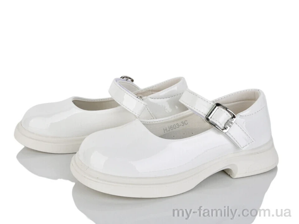 Туфлі штучний лак білий діти дівчинка, Дитячі туфлі оптом