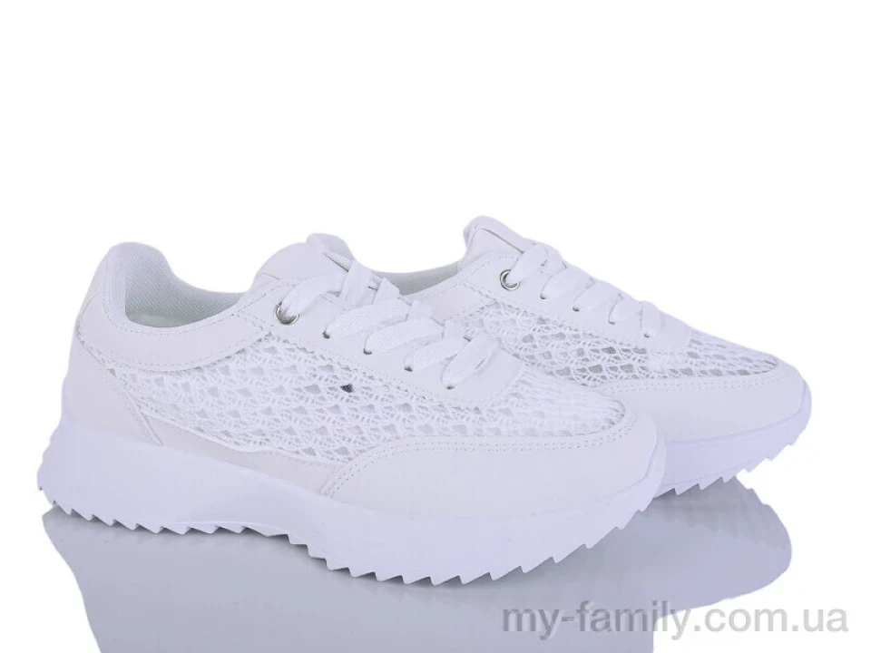 Кросівки штучна замша-текстиль білий жінки -, Жіночі кросівки оптом