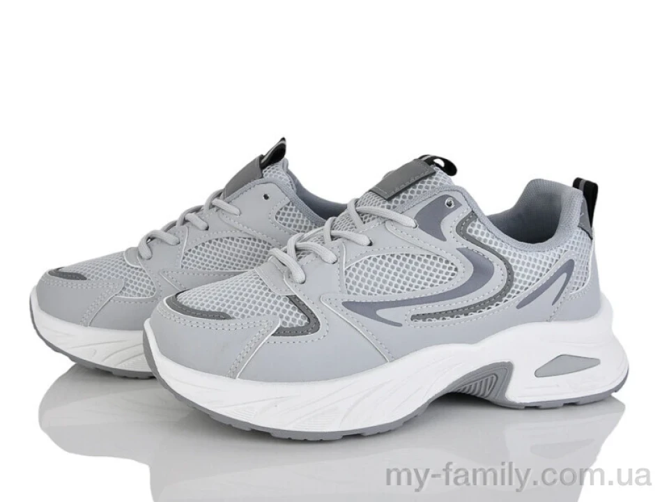 Кросівки штучна шкіра-текстиль сірий жінки -, Жіночі кросівки оптом