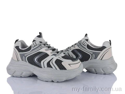 Кросівки штучна шкіра-текстиль сірий жінки -, Жіночі кросівки оптом