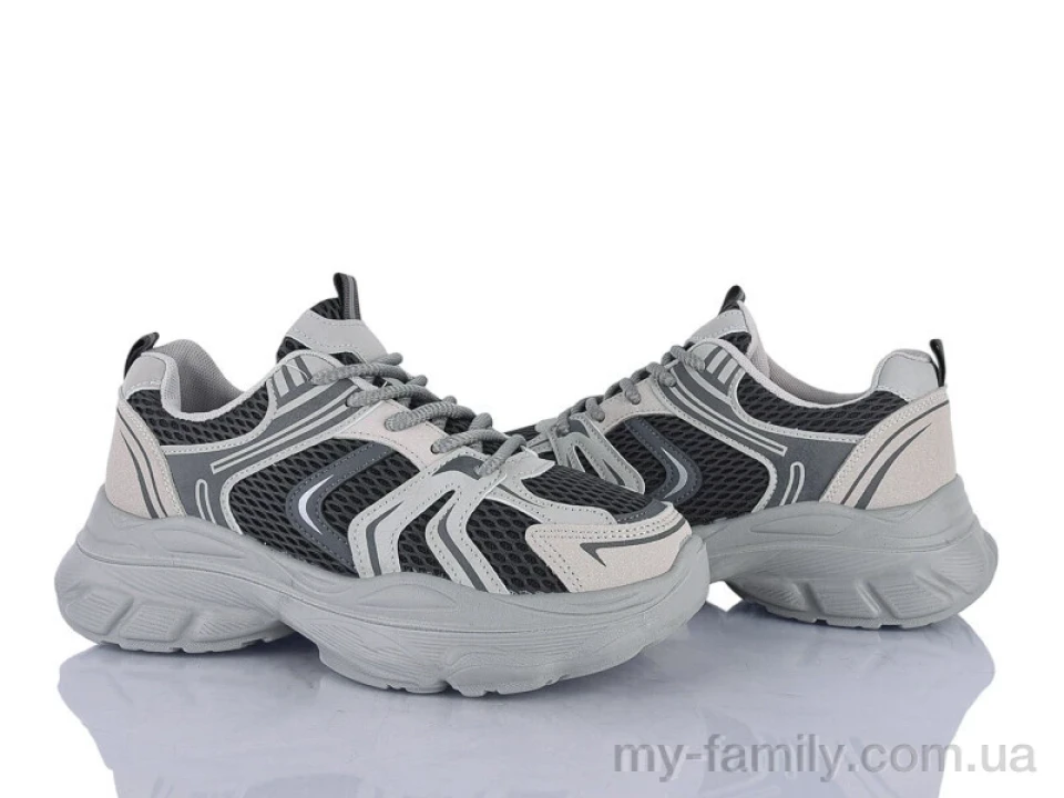 Кросівки штучна шкіра-текстиль сірий жінки -, Жіночі кросівки оптом