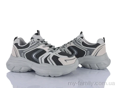 Кросівки штучна шкіра-текстиль сірий жінки -, Жіночі кросівки оптом