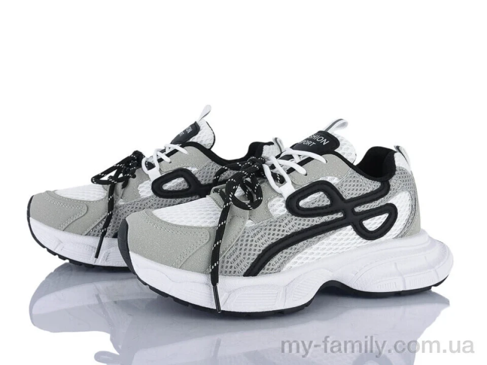 Кросівки штучна замша-текстиль сірий жінки -, Жіночі кросівки оптом