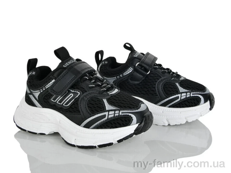 Кросівки штучна шкіра-текстиль чорний діти унісекс, Дитячі кросівки оптом