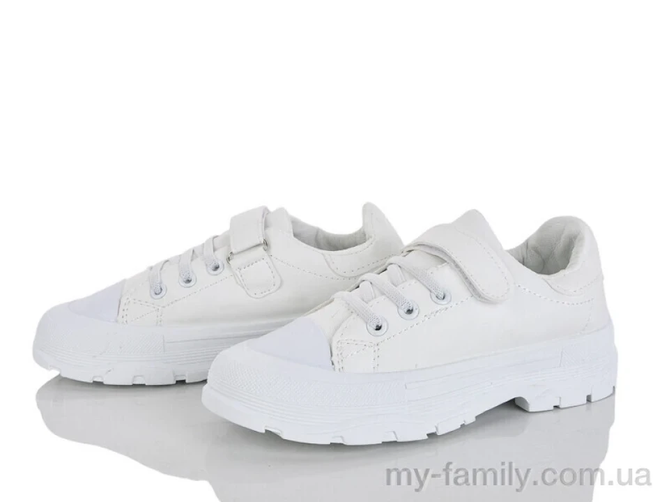 Кеди штучна шкіра-гума білий діти дівчинка, Взуття оптом діти