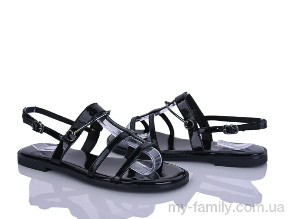 Босоніжки штучний лак чорний жінки -, Жіночі босоніжки оптом