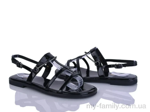 Босоніжки штучний лак чорний жінки -, Жіночі босоніжки оптом