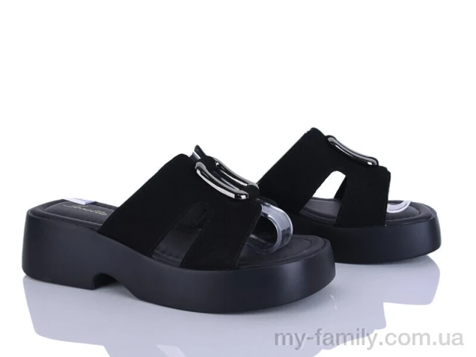 Шльопанці штучна замша чорний жінки -, Жіночі шльопанці оптом