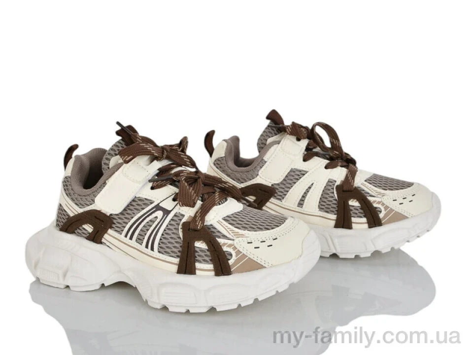 Кросівки штучна шкіра-текстиль коричневий діти унісекс, Дитячі кросівки оптом