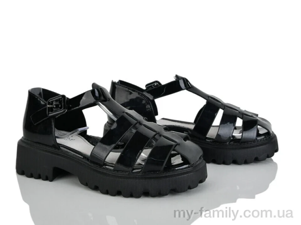 Босоніжки штучний лак чорний діти дівчинка, Взуття оптом діти