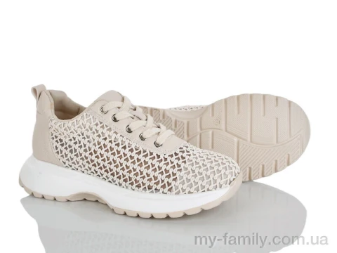 Кросівки штучна шкіра-текстиль бежевий жінки -, Жіночі кросівки оптом