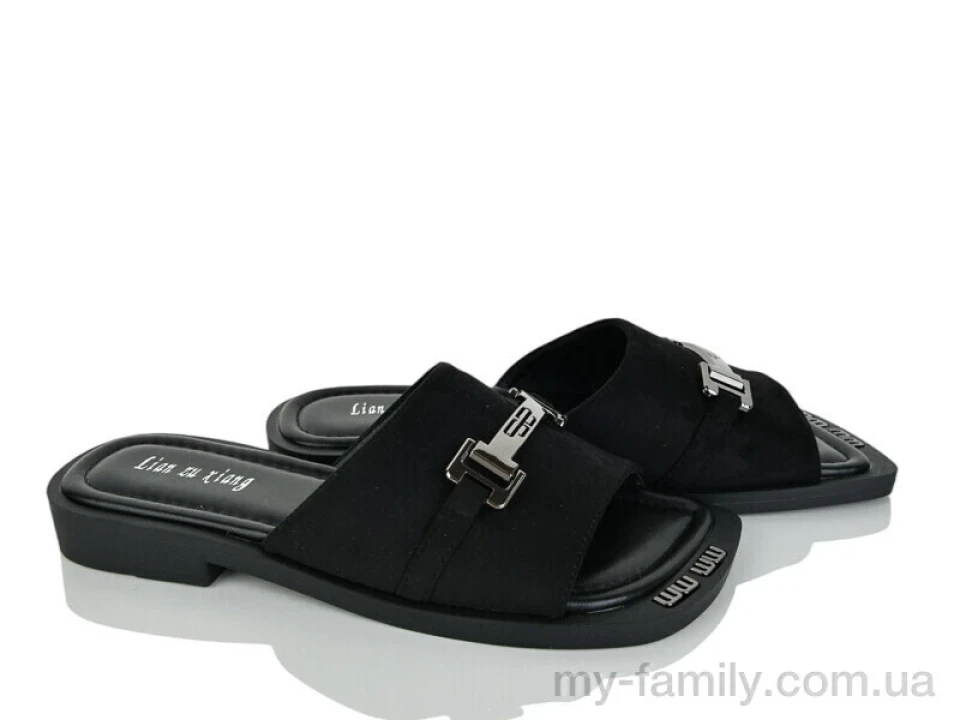 Шльопанці штучна замша чорний жінки -, Жіночі шльопанці оптом