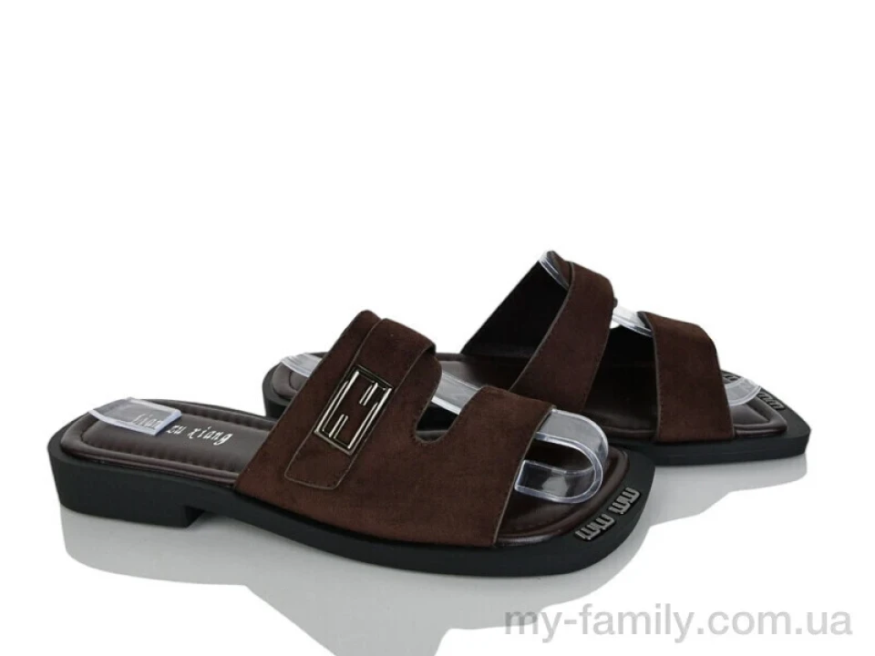 Шльопанці штучна замша коричневий жінки -, Жіночі шльопанці оптом