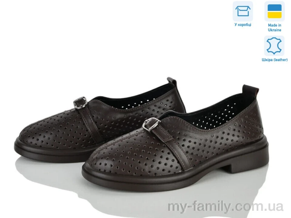 Туфлі натуральна шкіра коричневий жінки -, Туфлі жіночі оптом