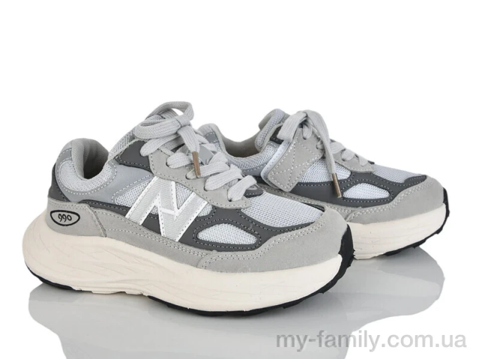 Кросівки штучна замша-текстиль сірий діти унісекс, Дитячі кросівки оптом