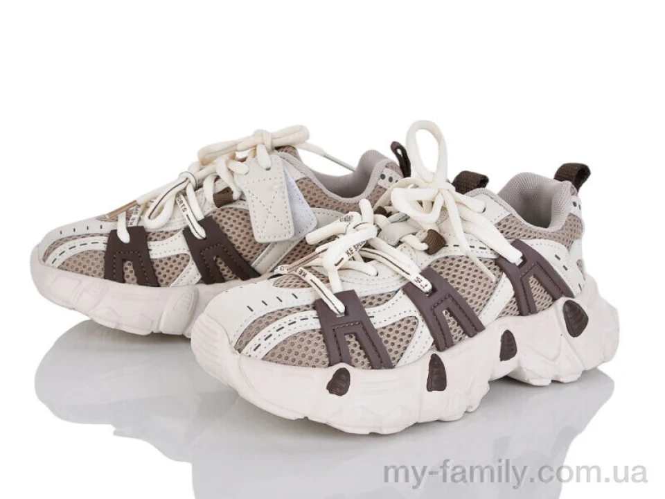 Кросівки штучна шкіра-текстиль коричневий діти унісекс, Дитячі кросівки оптом
