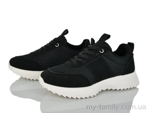 Кросівки штучна замша-текстиль чорний жінки -, Жіночі кросівки оптом