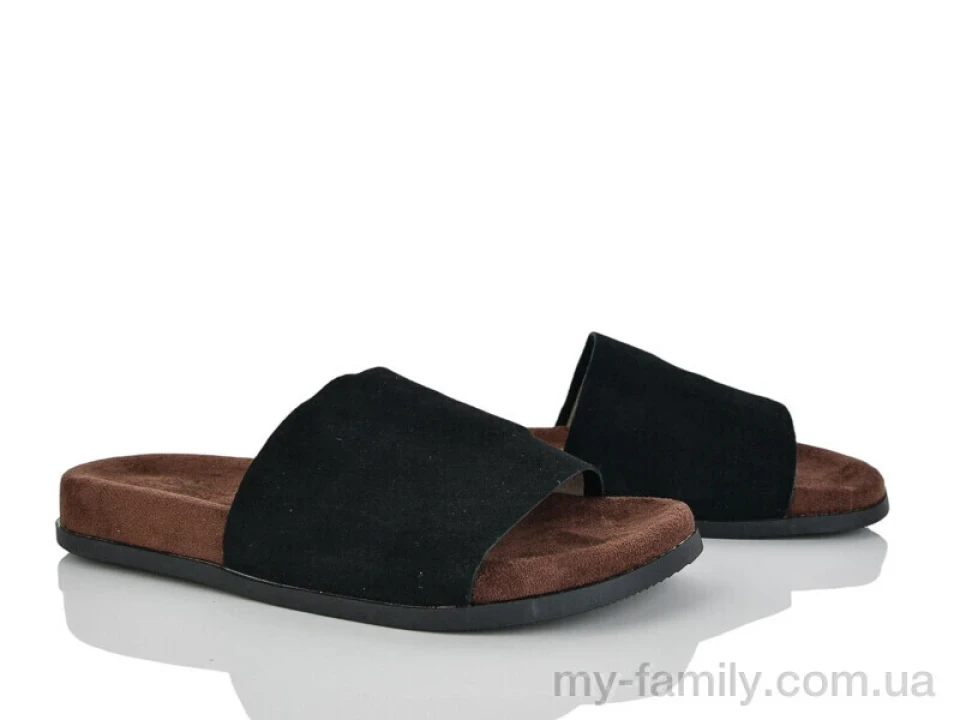 Шльопанці штучна замша чорний жінки -, Жіночі шльопанці оптом