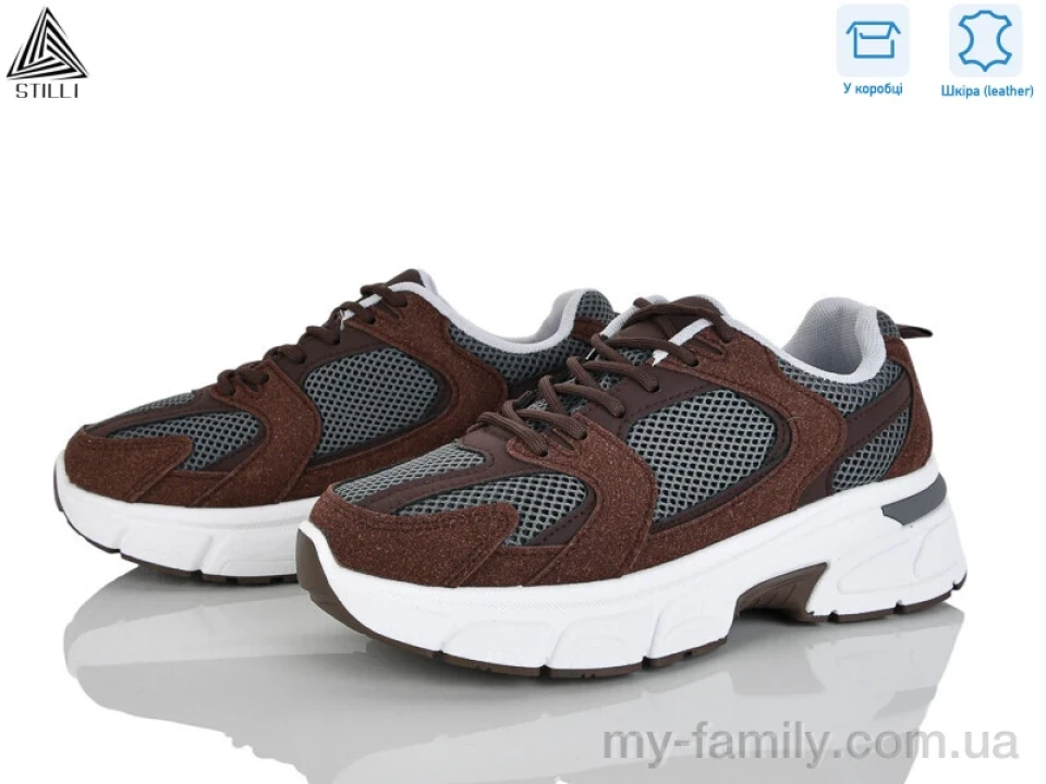 Кросівки натуральна шкіра-текстиль коричневий жінки -, Жіночі кросівки оптом