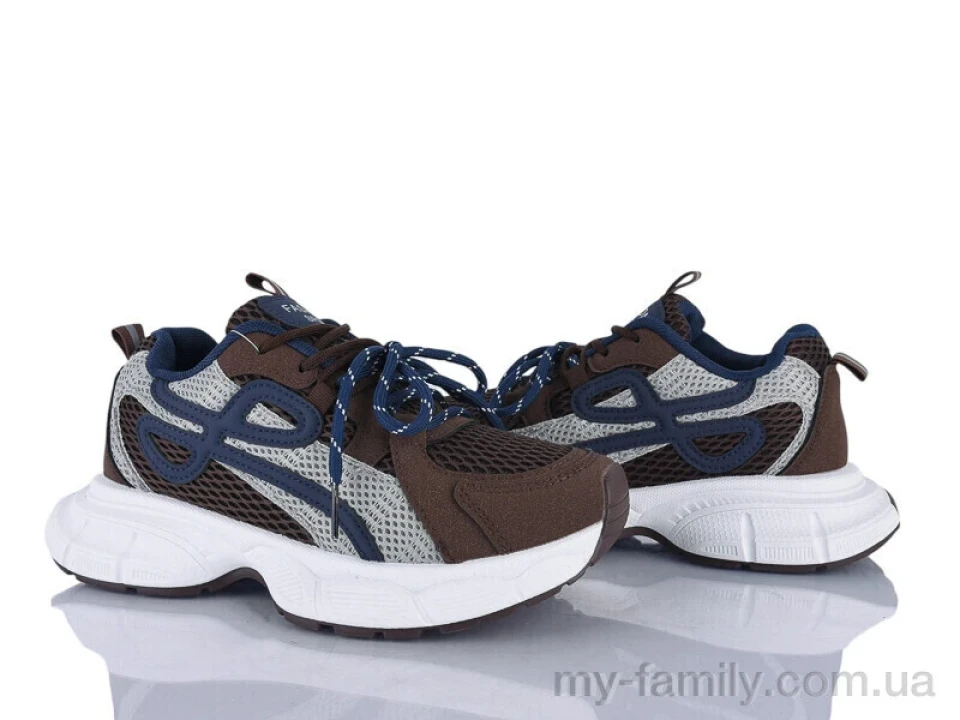 Кросівки штучна замша-текстиль коричневий жінки -, Жіночі кросівки оптом