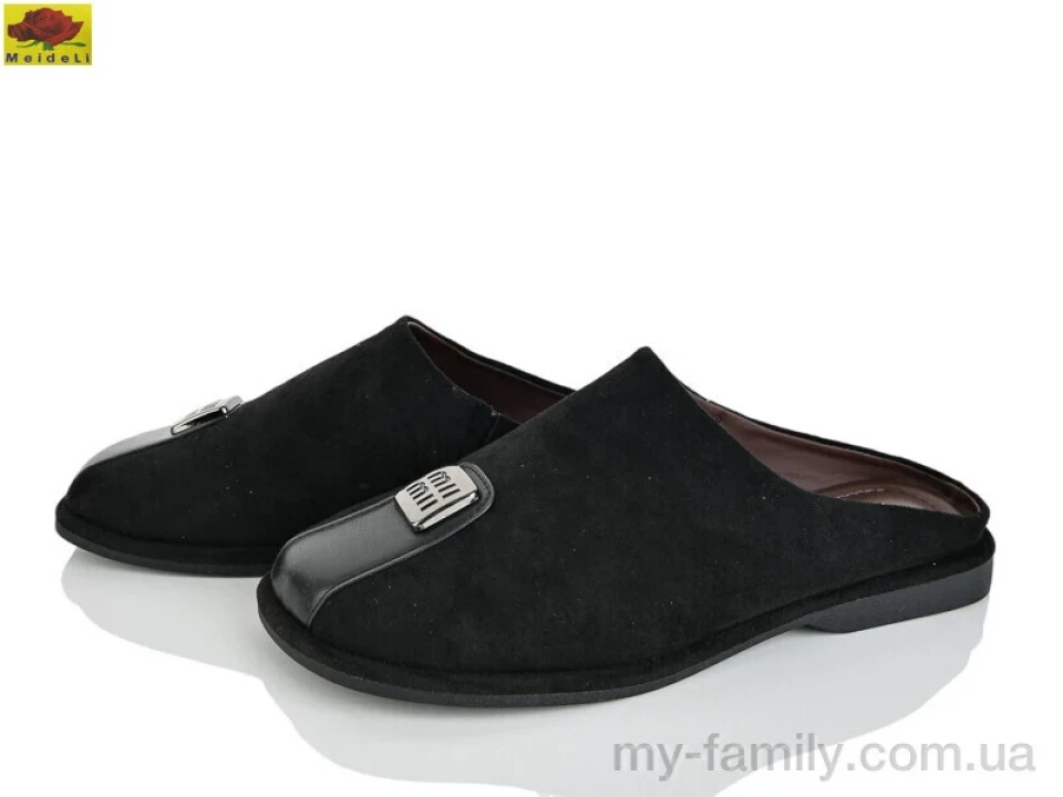 Шльопанці штучна замша чорний жінки -, Жіночі шльопанці оптом