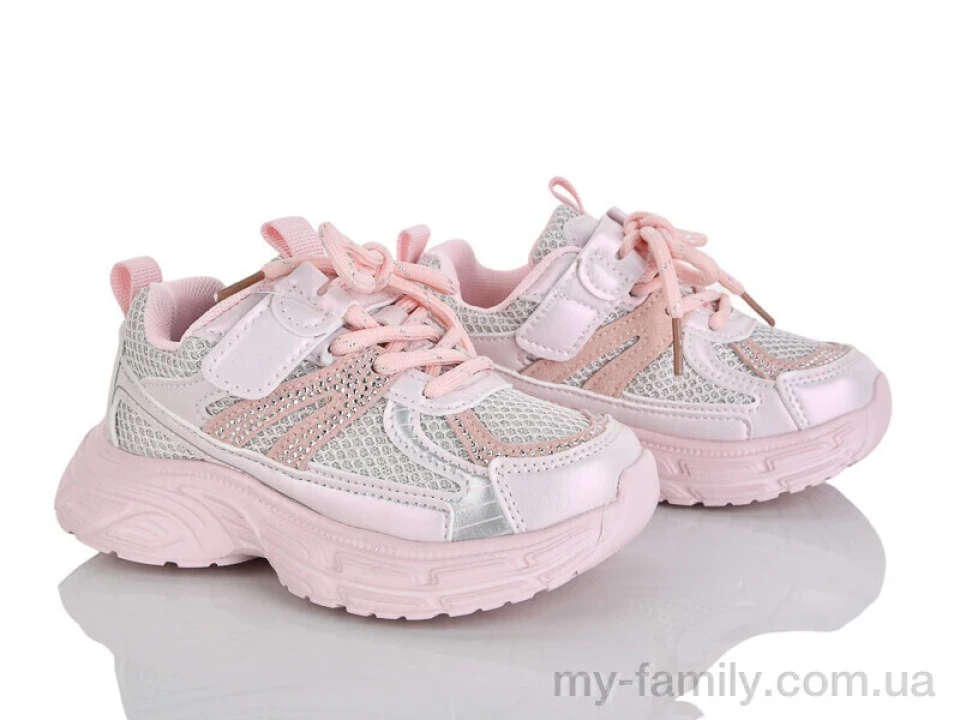 Кросівки штучна шкіра-текстиль рожевий діти дівчинка, Дитячі кросівки оптом