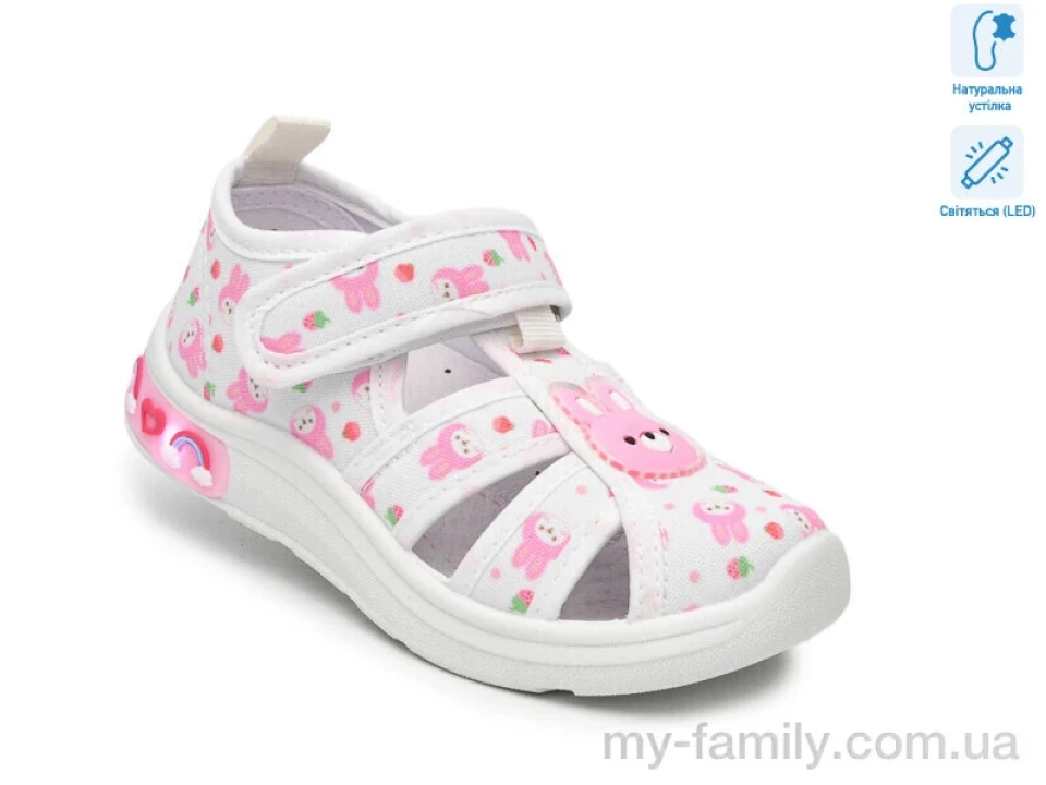 Капці текстиль білий діти дівчинка, Дитячі капці оптом