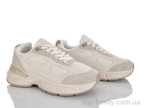 Кросівки штучна шкіра-текстиль бежевий жінки -, Жіночі кросівки оптом