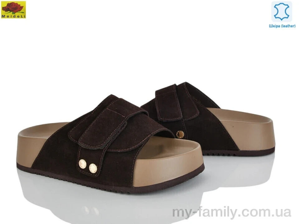 Шльопанці натуральна замша коричневий жінки -, Жіночі шльопанці оптом