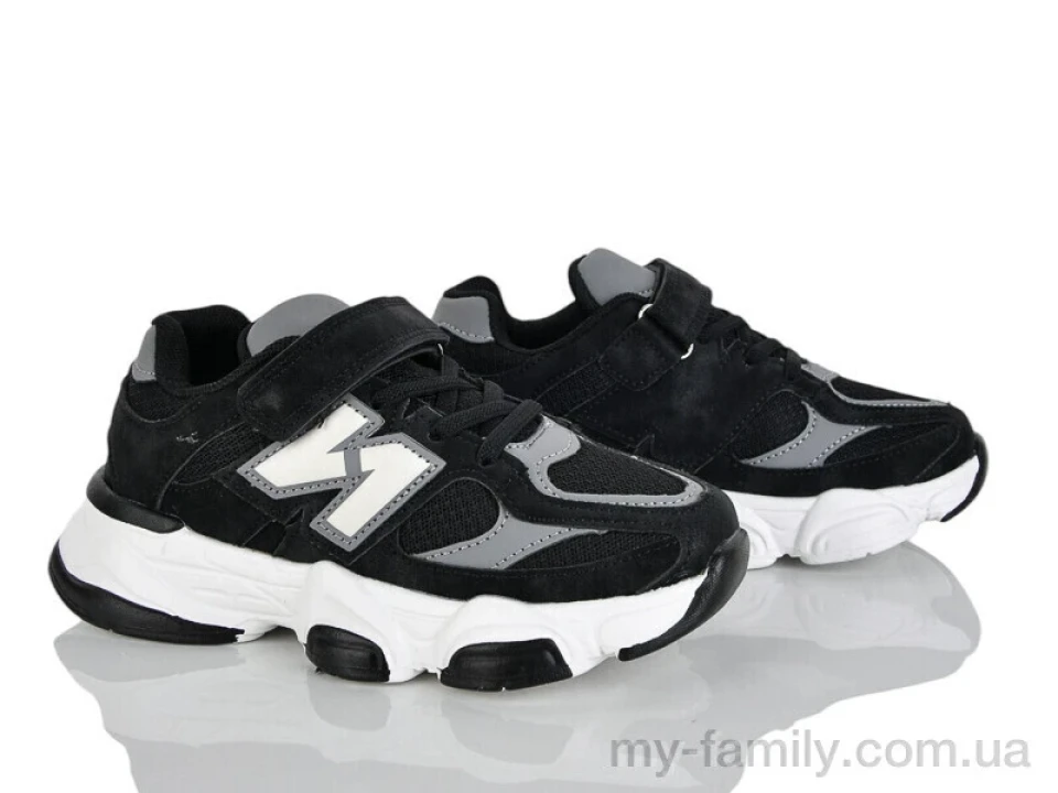 Кросівки штучний нубук-текстиль чорний діти унісекс, Дитячі кросівки оптом